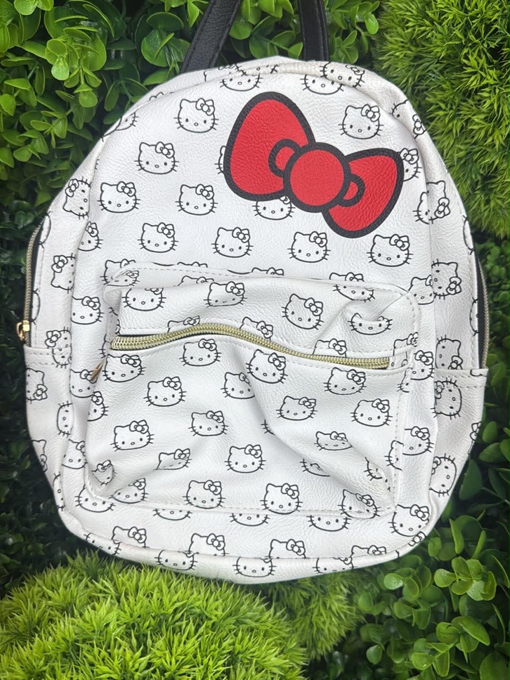 Hello Kitty White Mini Backpack with Red Bow Accent